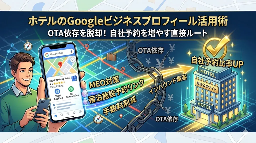Googleビジネスプロフィール ホテル活用の方法｜OTA依存を脱却し宿泊予約を増やす