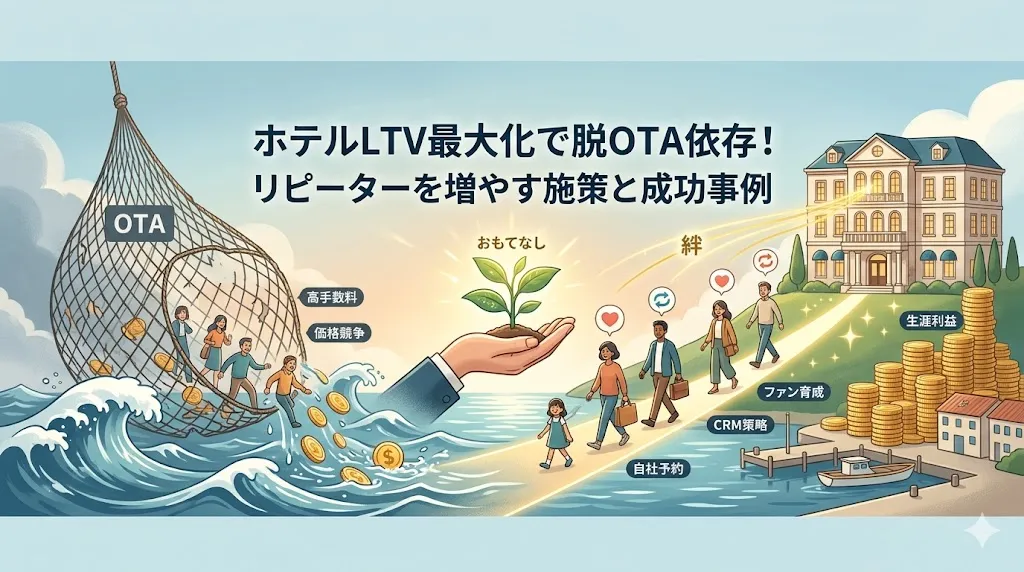 ホテルLTV最大化で脱OTA依存！リピーターを増やす施策と成功事例