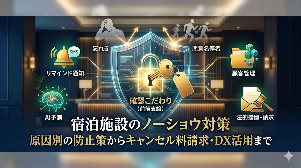 宿泊施設のノーショウ対策｜原因別の防止策からキャンセル料請求まで