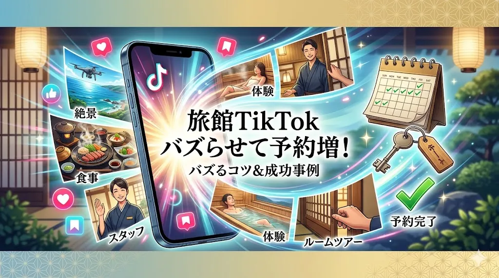 旅館TikTokでバズる方法と成功事例5選！予約につながる動画戦略