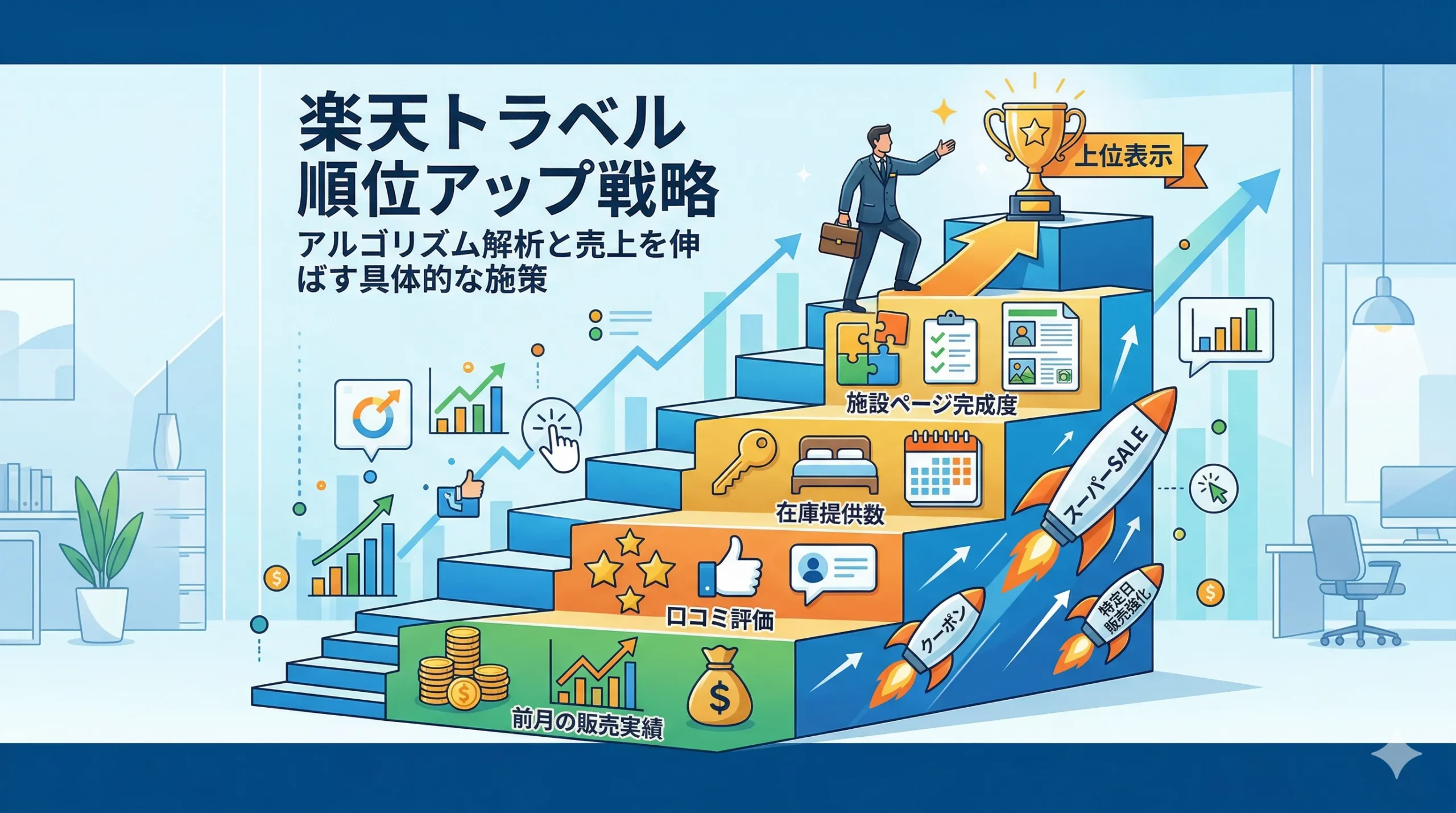 楽天トラベルの順位アップ戦略｜アルゴリズム解説と売上を伸ばす施策