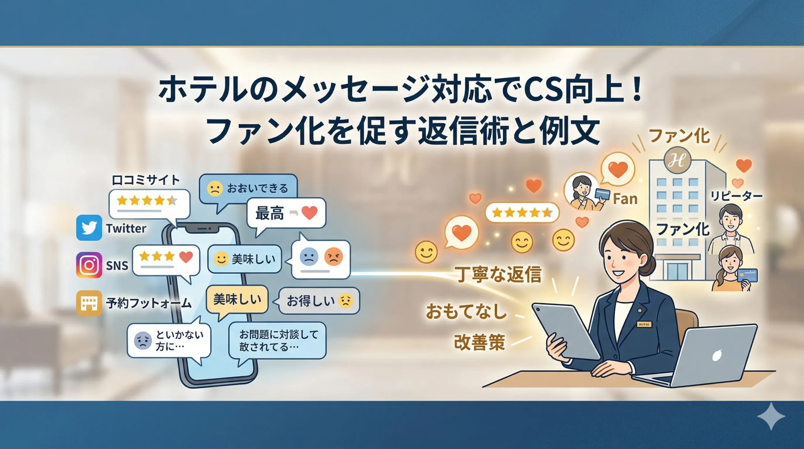 ホテルのメッセージ対応でCS向上！ファン化を促す返信術と例文