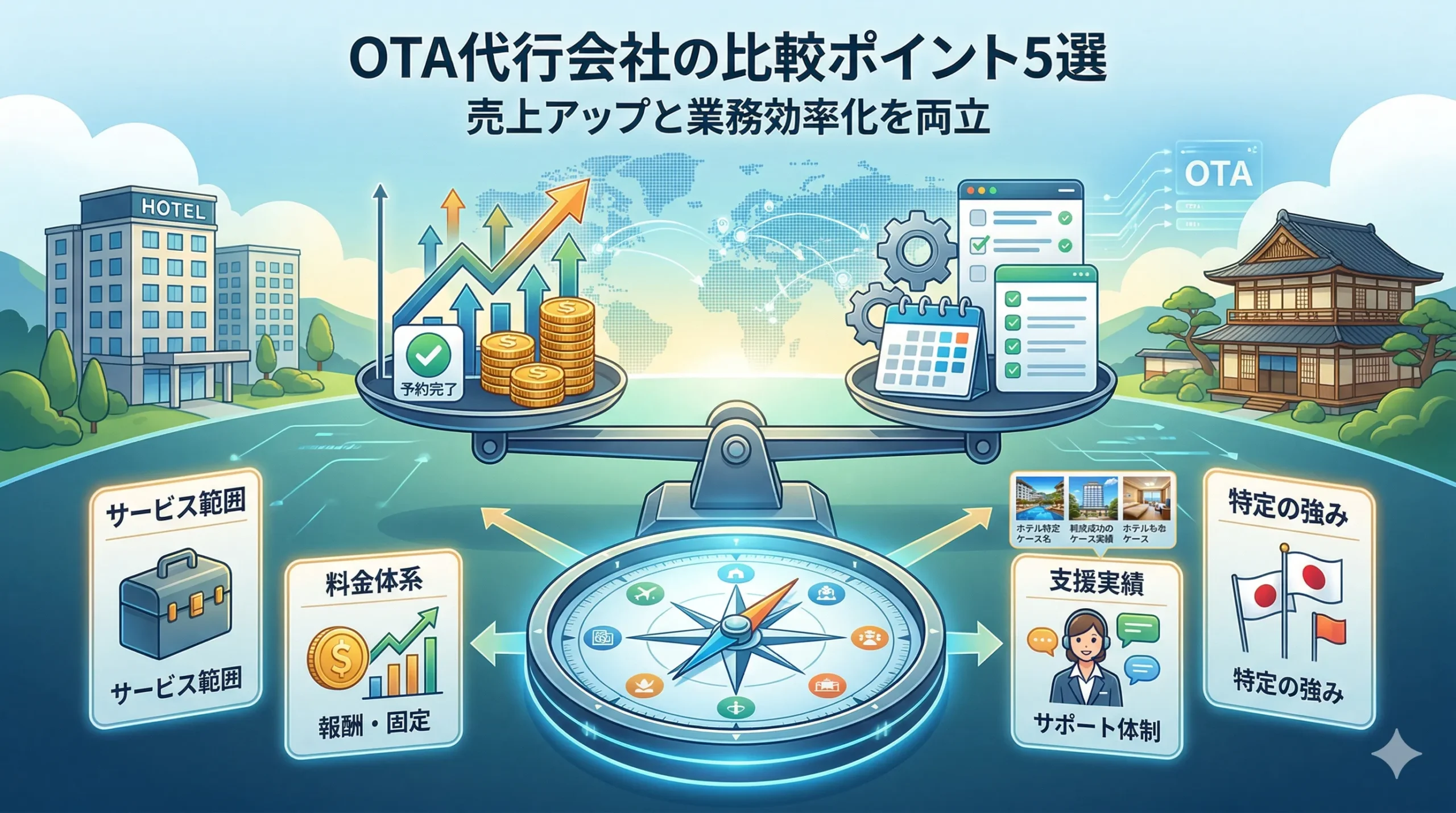 OTA代行会社の比較ポイント5選｜売上アップと業務効率化を両立
