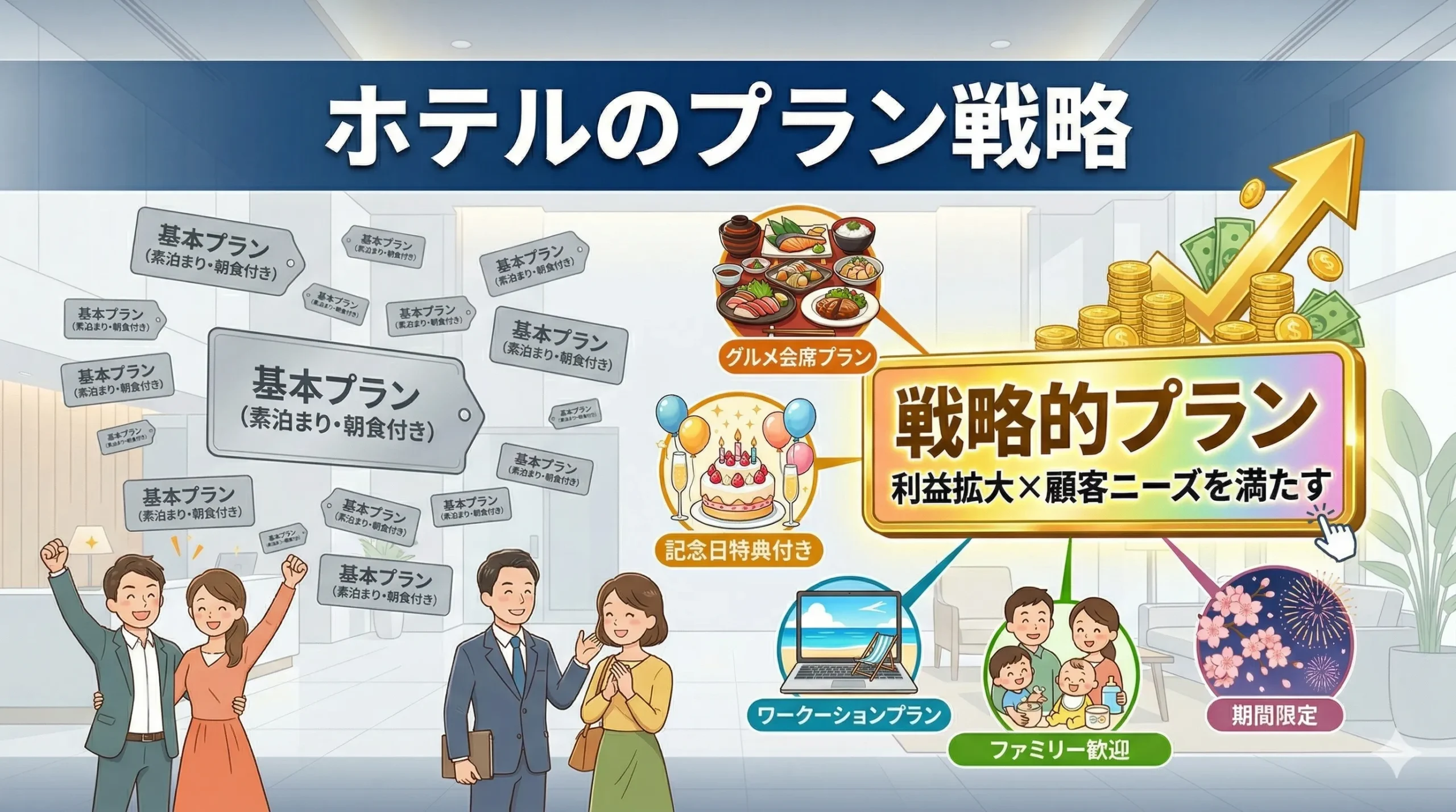 ホテルのプラン戦略｜利益拡大と顧客ニーズを満たす作成アイデアとマーケティング手法とは