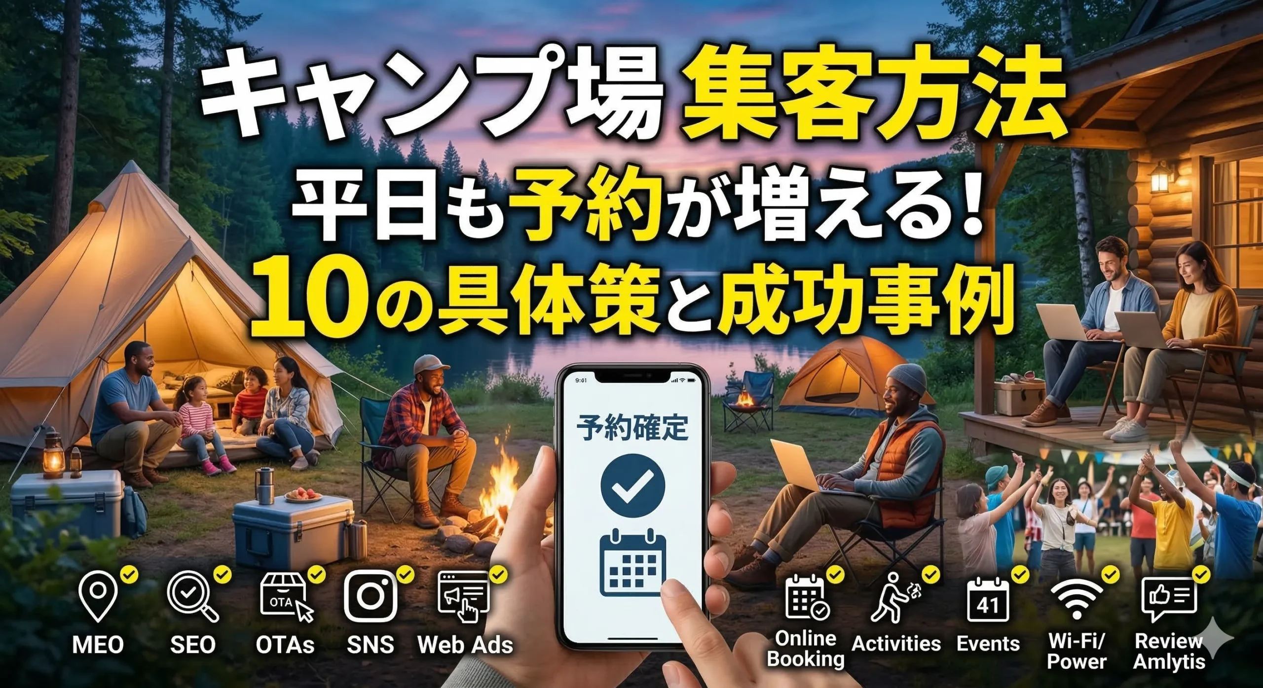 キャンプ場の集客方法｜平日も予約が増える10の具体策と成功事例