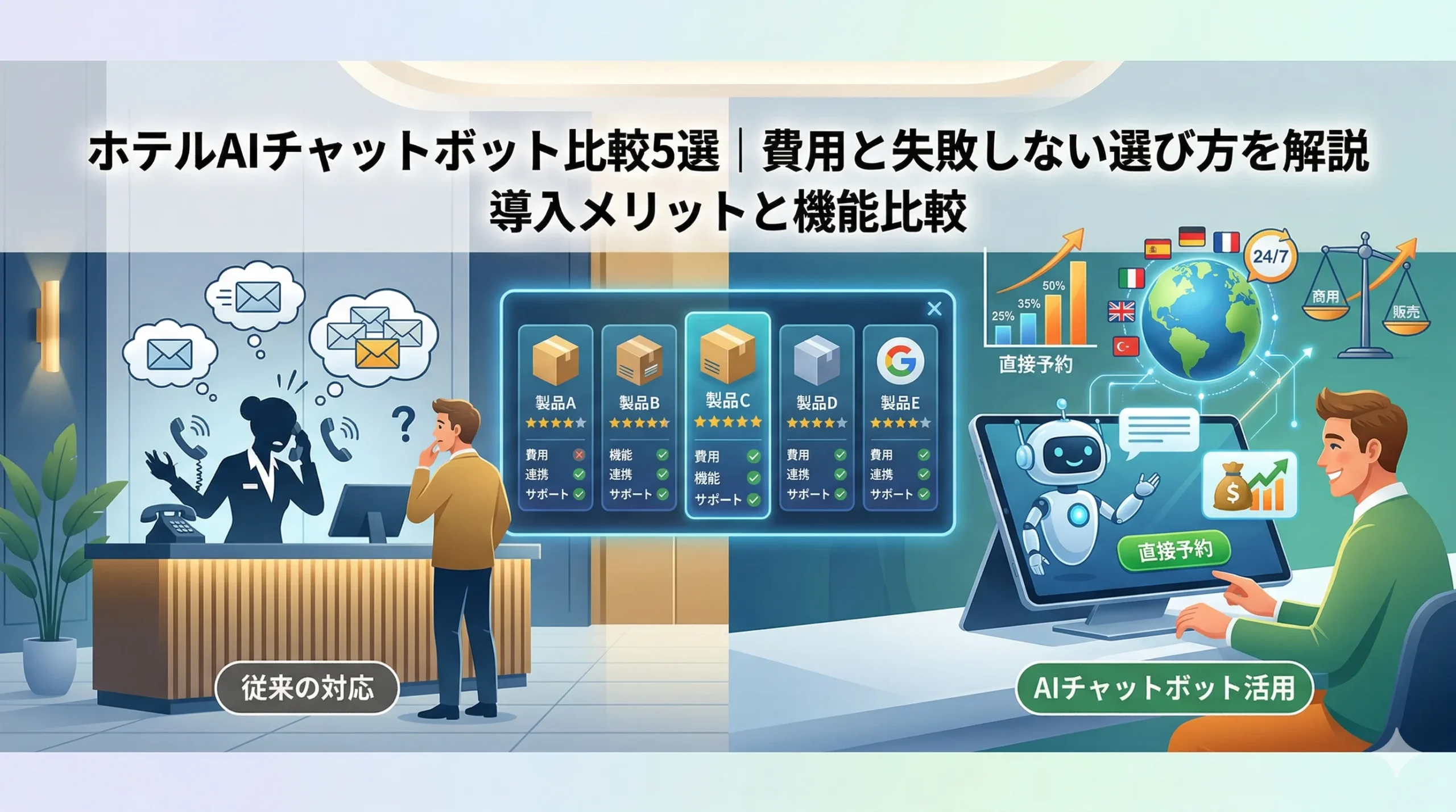 ホテルAIチャットボット比較5選｜費用と失敗しない選び方を解説
