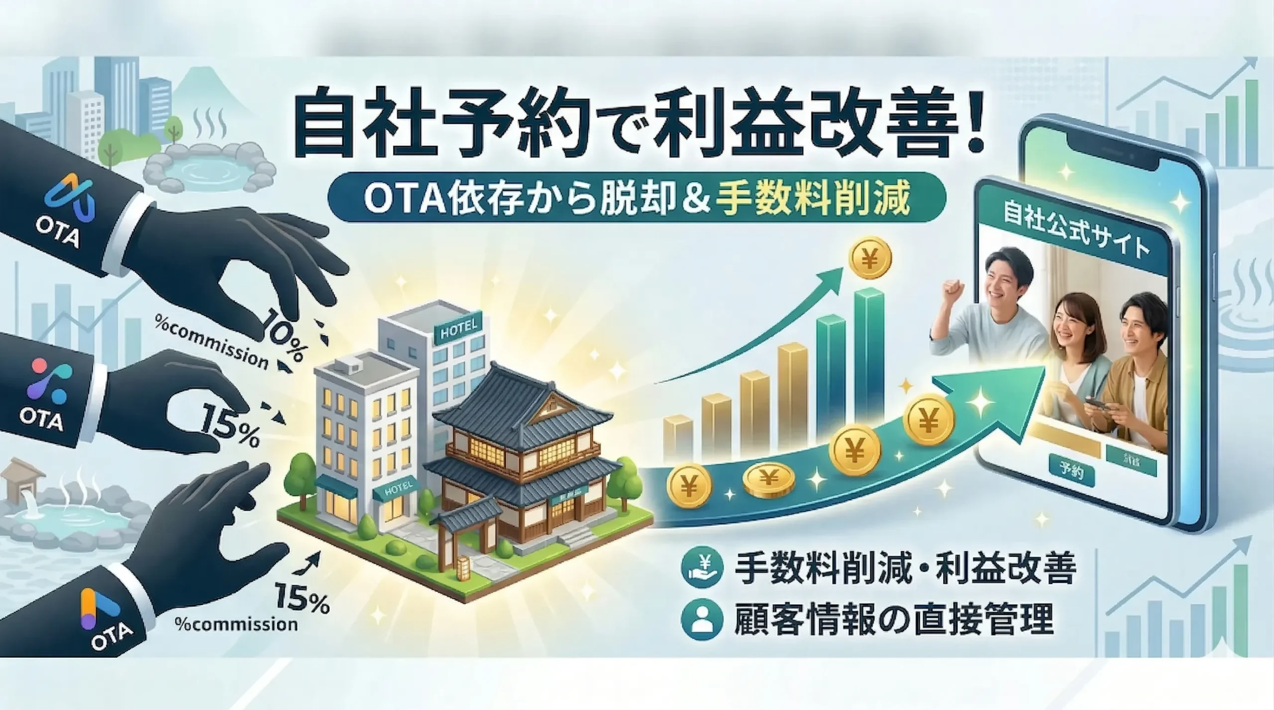 宿泊施設のネット販売を強化し利益改善。OTAに頼らない自社予約戦略