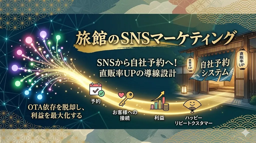 旅館のSNSマーケティング｜自社予約システムへの誘導で直販率UP