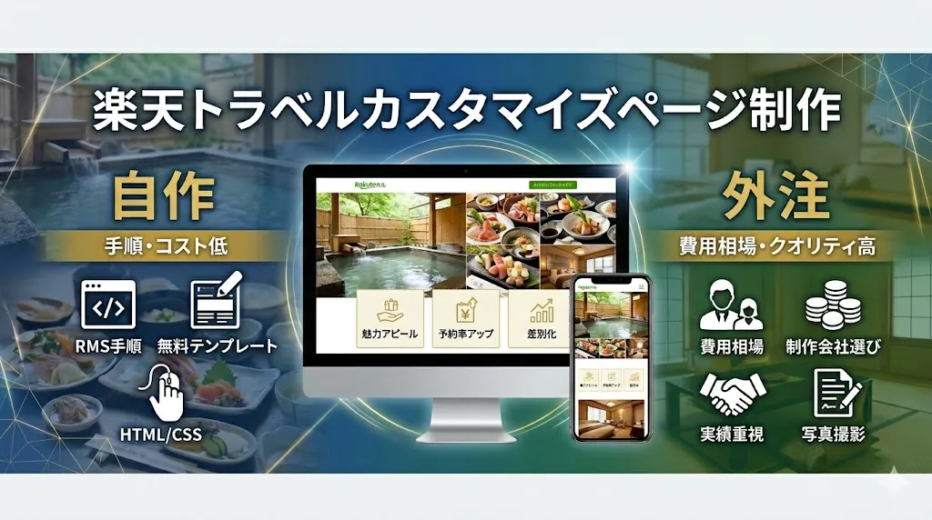 楽天トラベルカスタマイズページ制作｜自作の手順から外注の費用まで比較解説