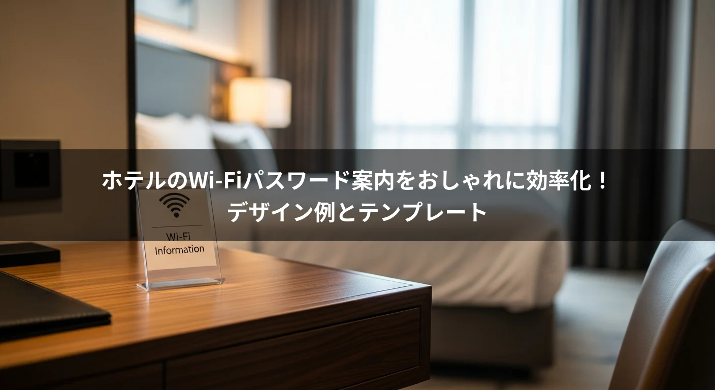 ホテルのWi-Fiパスワード案内をおしゃれに効率化！デザイン例とテンプレート