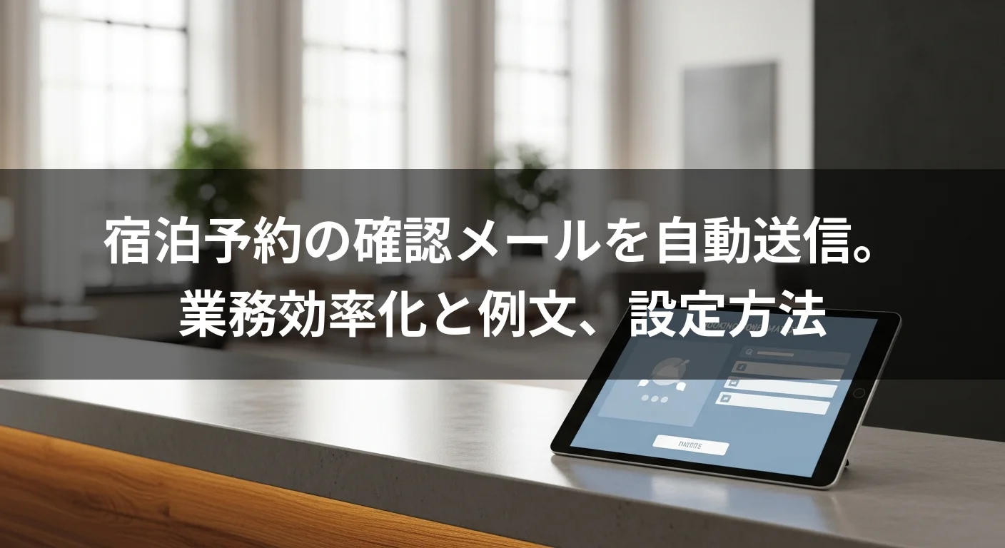 宿泊予約の確認メールを自動送信。業務効率化と例文、設定方法