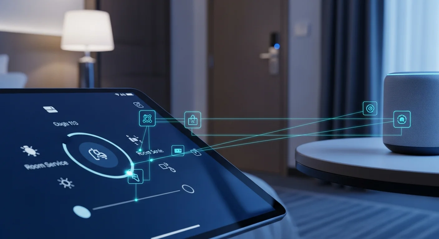 スマートホテルを構成する代表的なIoT機器とシステム