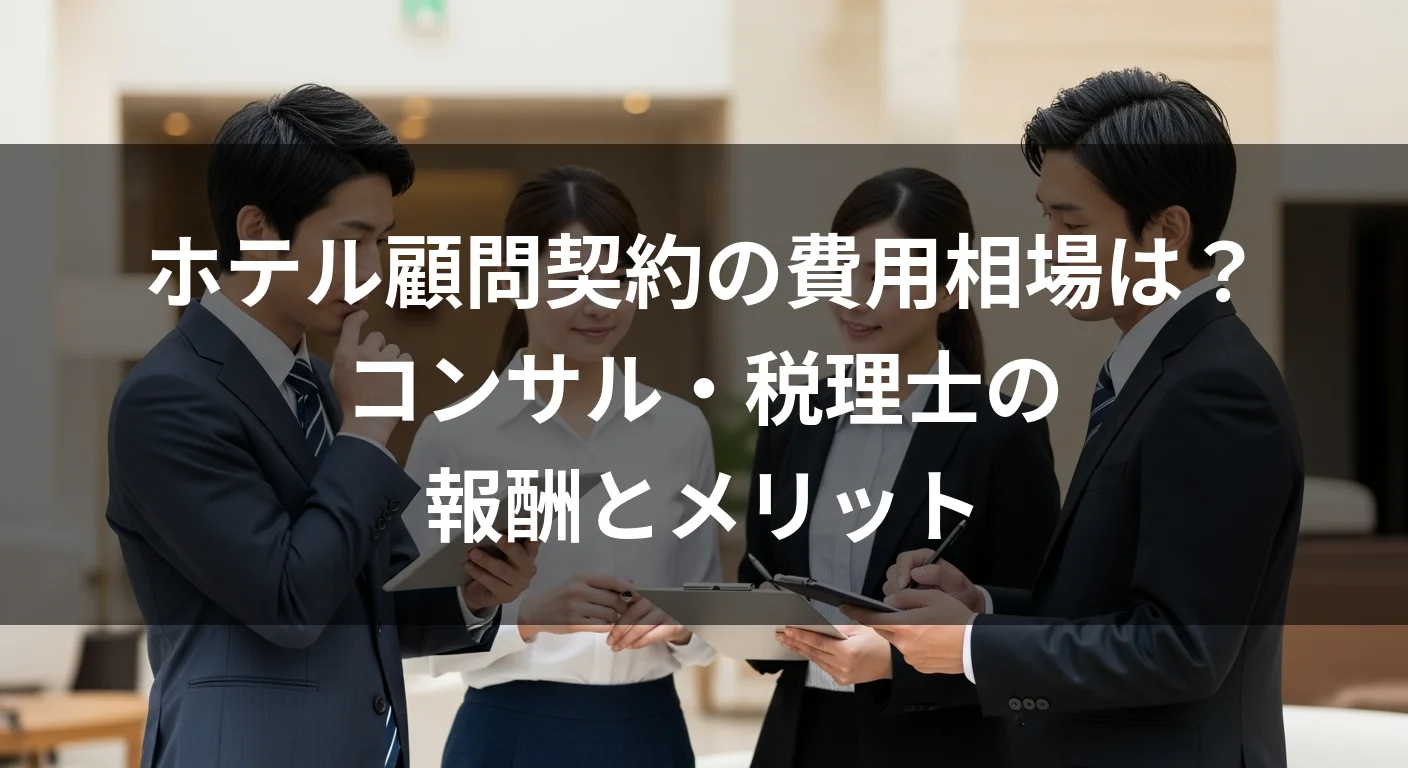 ホテル顧問契約の費用相場は？コンサル・税理士の報酬とメリット