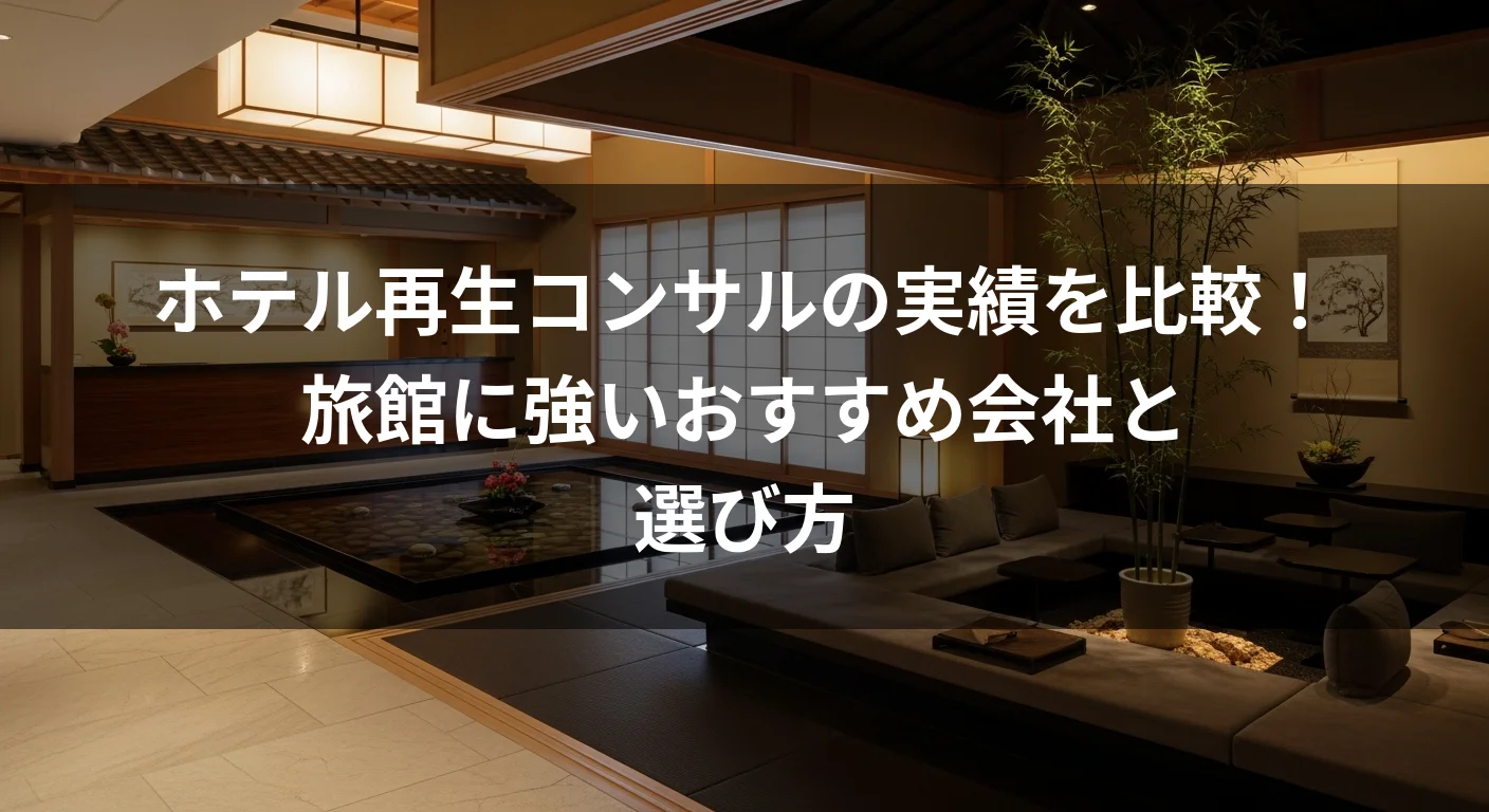 ホテル再生コンサルの実績を比較！旅館に強いおすすめ会社と選び方