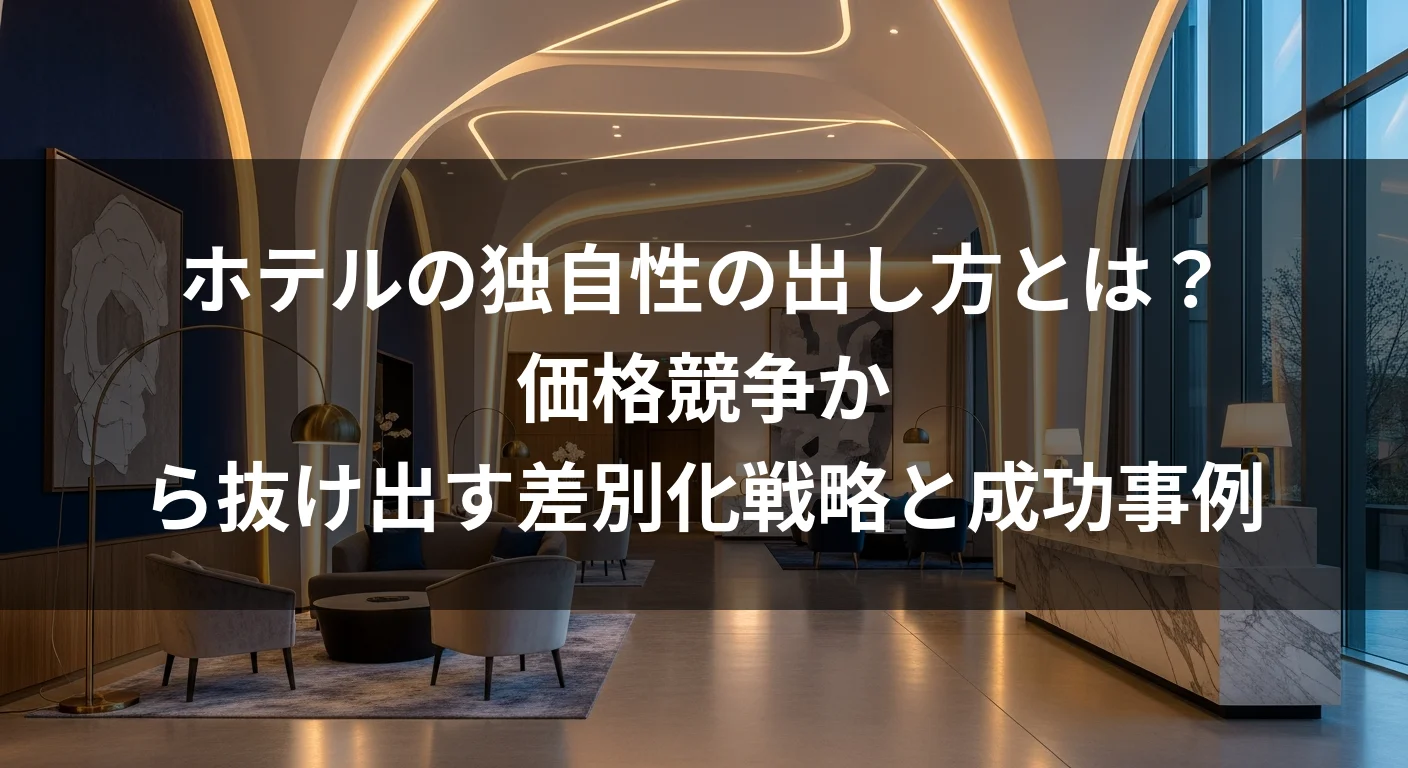 ホテルの独自性の出し方とは？価格競争から抜け出す差別化戦略と成功事例